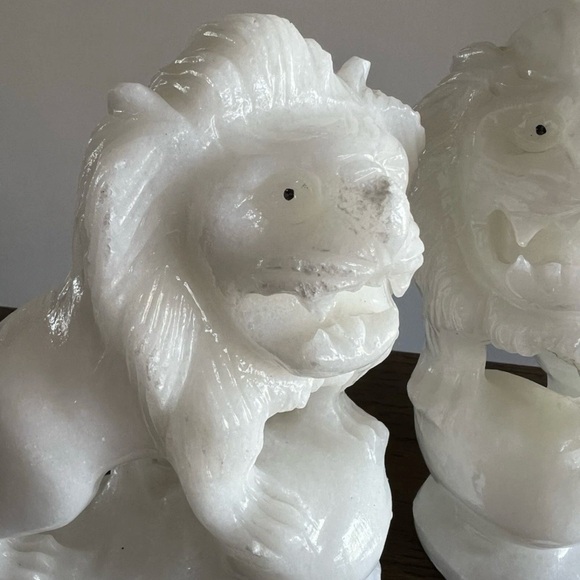Vintage Pair of Lion Bookends Book Ends Stone Heavy Door Stop - Picture 5 of 15